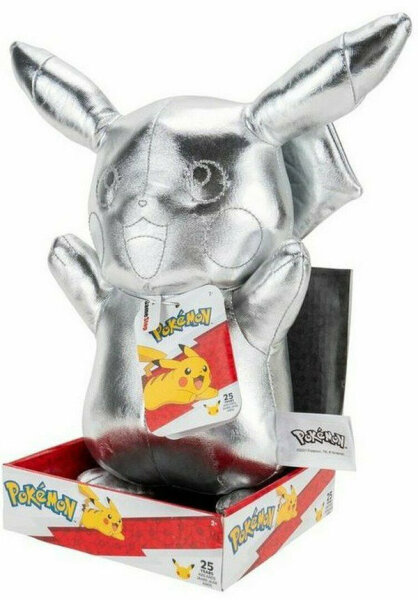 Silver Pikachu 25th Anniversary Plüschfigur 30cm - Pokemon Kuscheltier
